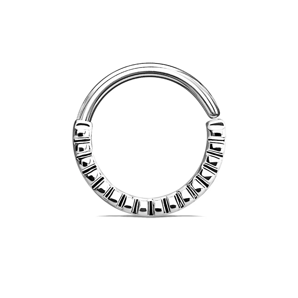Grooved Half Circle Bendable Nose Septum Ear Cartilage Hoops - Image 3